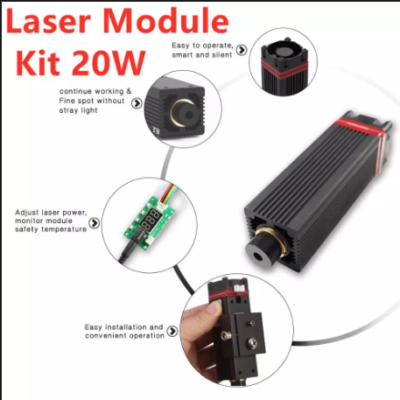 20W Laser Module Laser Head 450nm Blue Lase for Laser Engraving Machine Wood Marking Cutting Tool Engraving Head