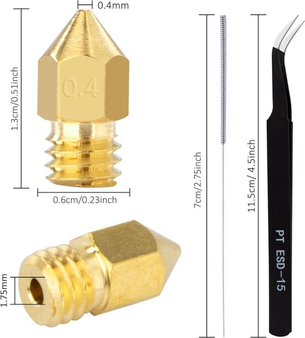 MK8 Flate Brass Nozzle 0.4mm - Image 3