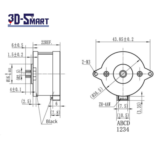 36mm Round Stepper Motor - Image 3