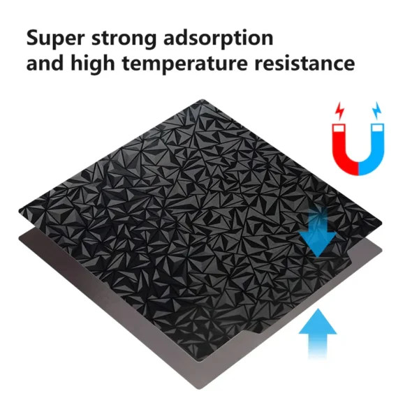 3D Printer High-temp PEI+PEO Patterned Sheet Build Plate Double Sided Magnetic Bed - Image 4