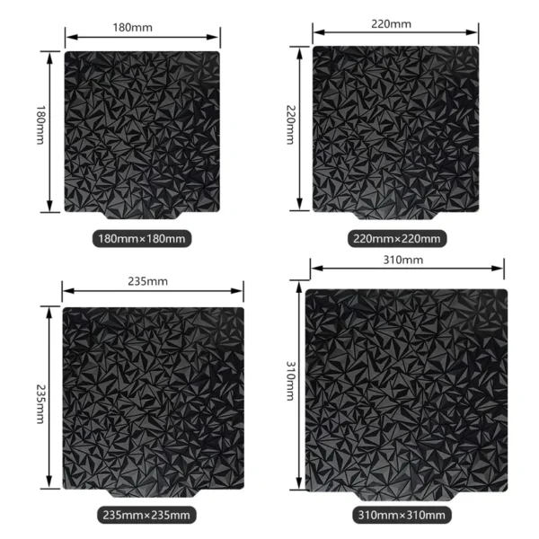 3D Printer High-temp PEI+PEO Patterned Sheet Build Plate Double Sided Magnetic Bed - Image 2
