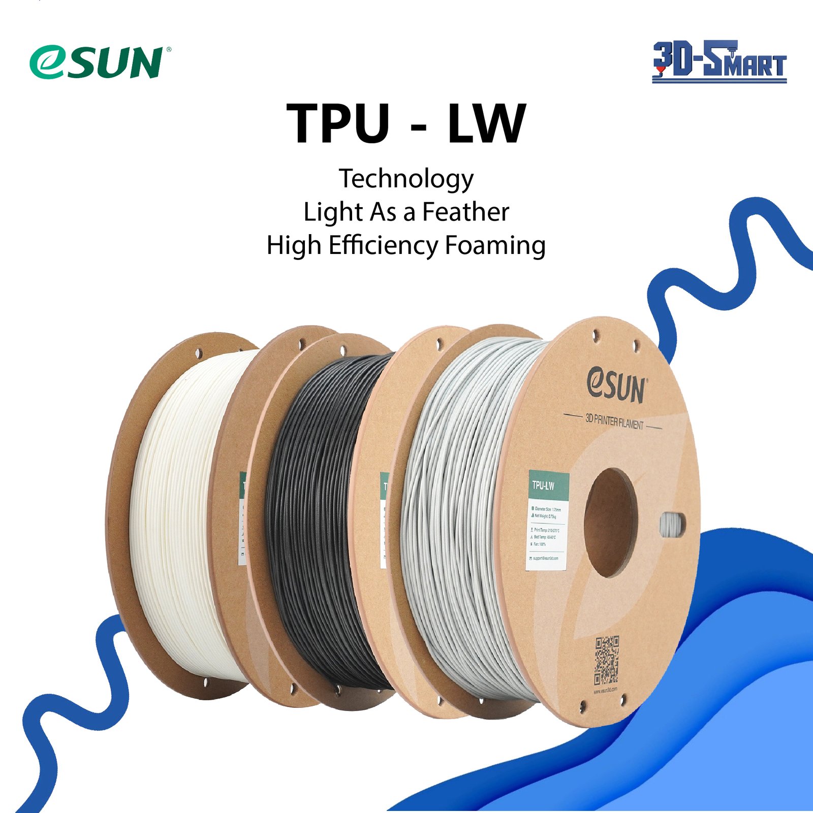 Artboard 10-100 eSUN TPU - LW 1.75mm 3D Filament 1KG - Image 1